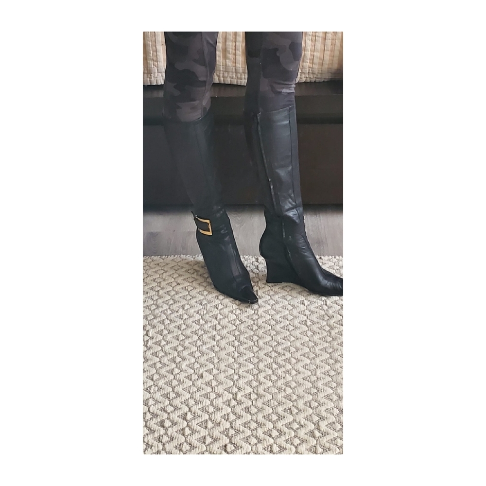 Versace knee high boots | size 7.5 | slim calf